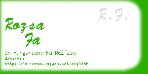 rozsa fa business card